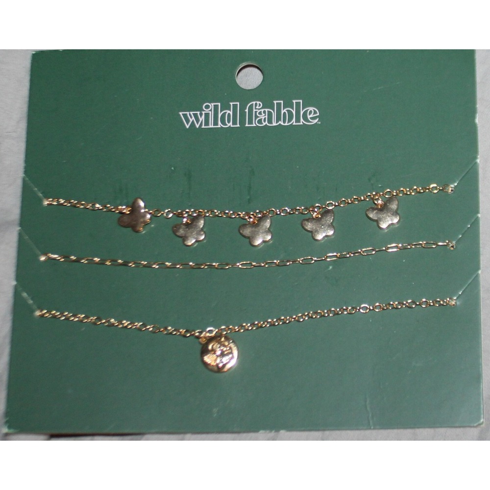 3 - Wild Fable Necklaces chain butterfly Angel Set NEW